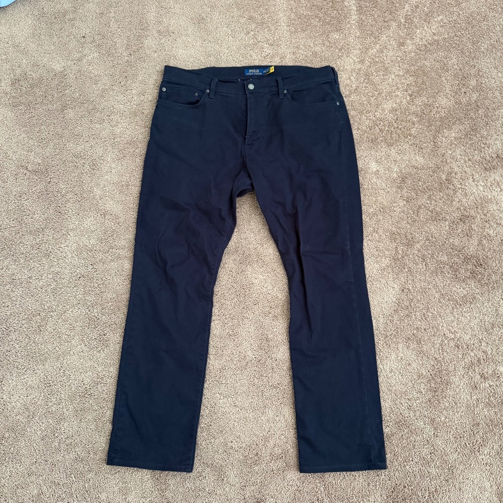 Polo Ralph Lauren Varick Stretch Slim Straight Pant 36 x 32 - Navy